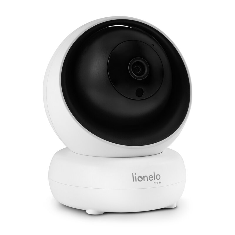 Lionelo - Videofon Babyline 8.3, Cu termometru, Cu melodii, Comunicare in 2 sensuri, Rotire 360 grade, Alb
