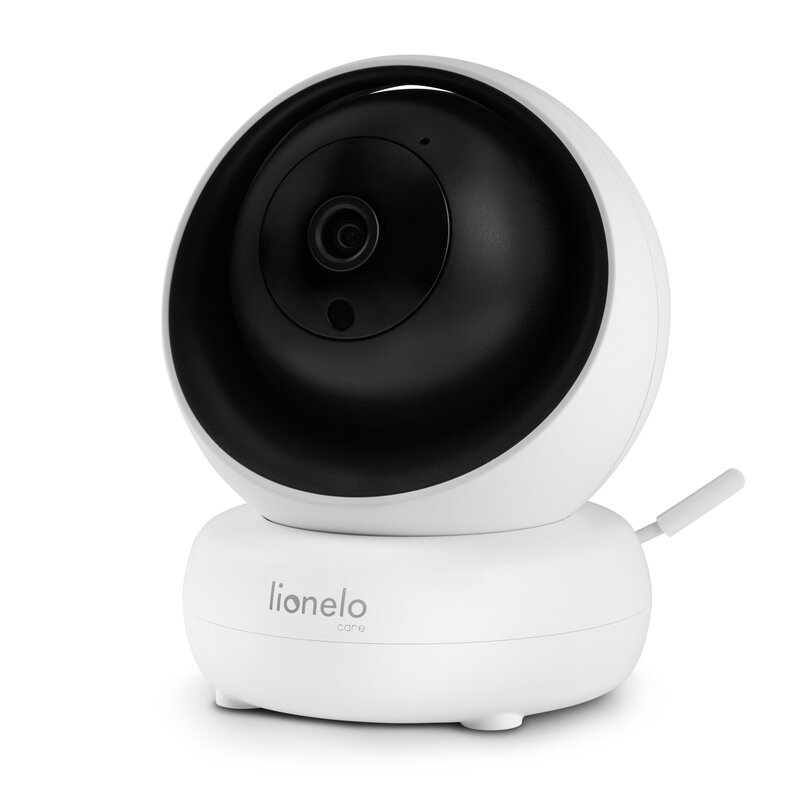 Lionelo - Videofon Babyline 8.3, Cu termometru, Cu melodii, Comunicare in 2 sensuri, Rotire 360 grade, Alb