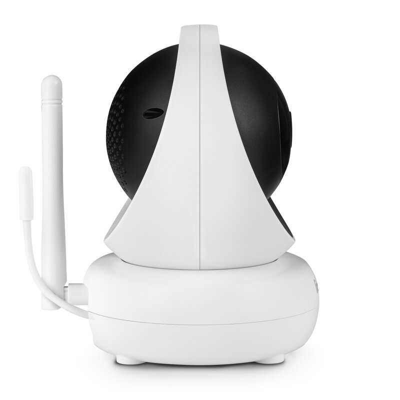 Lionelo - Videofon Babyline 8.3, Cu termometru, Cu melodii, Comunicare in 2 sensuri, Rotire 360 grade, Alb