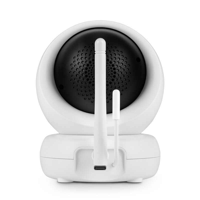 Lionelo - Videofon Babyline 8.3, Cu termometru, Cu melodii, Comunicare in 2 sensuri, Rotire 360 grade, Alb