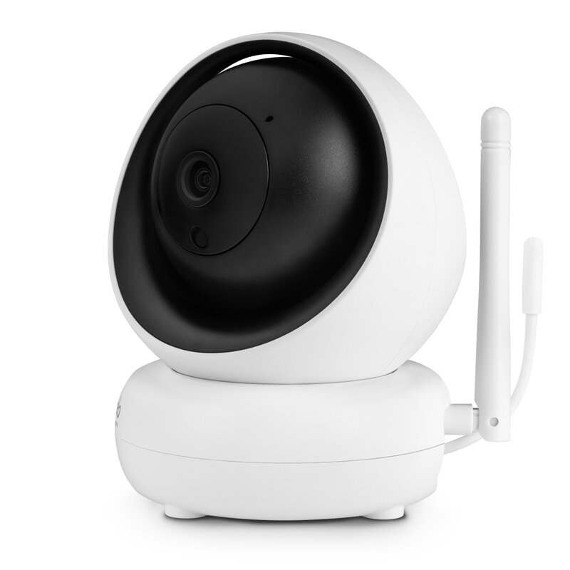 Lionelo - Videofon Babyline 8.3, Cu termometru, Cu melodii, Comunicare in 2 sensuri, Rotire 360 grade, Alb