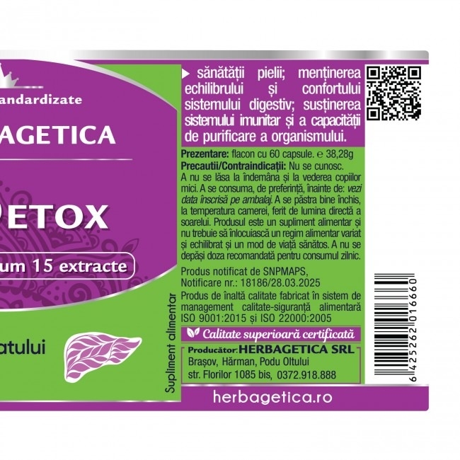 Livdetox, 60 capsule, Herbagetica