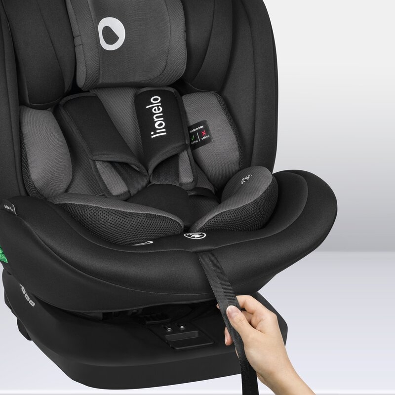 Lionelo - Scaun auto Bastiaan i-Size, 4 in 1, Protectie laterala, Cu spatar inclinabil in 4 pozitii, Cu tetiera reglabila in 7 pozitii, Rotire 360 grade, Top Tether, 0-36 Kg, 40-150 cm, Cu Isofix, Conform cu standardul european de securitate ECE R129/03,