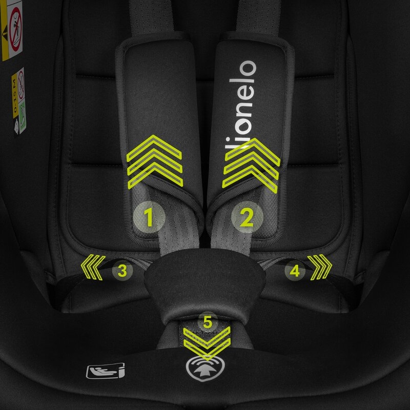 Lionelo - Scaun auto Bastiaan i-Size, 4 in 1, Protectie laterala, Cu spatar inclinabil in 4 pozitii, Cu tetiera reglabila in 7 pozitii, Rotire 360 grade, Top Tether, 0-36 Kg, 40-150 cm, Cu Isofix, Conform cu standardul european de securitate ECE R129/03,