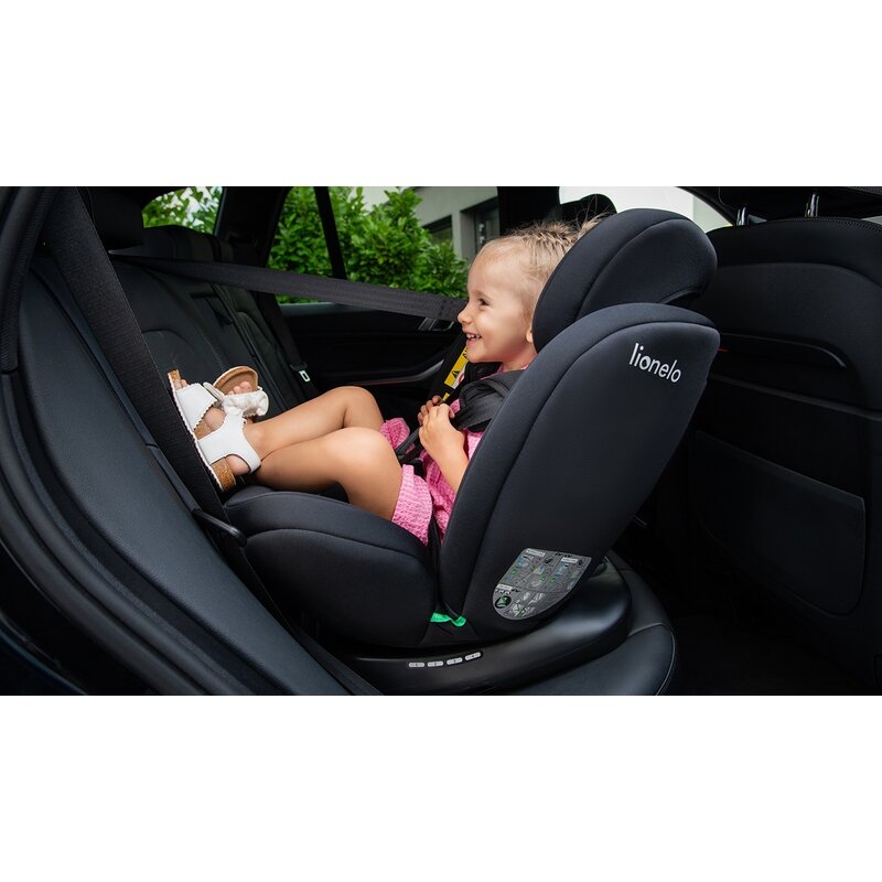 Lionelo - Scaun auto Bastiaan i-Size, 4 in 1, Protectie laterala, Cu spatar inclinabil in 4 pozitii, Cu tetiera reglabila in 7 pozitii, Rotire 360 grade, Top Tether, 0-36 Kg, 40-150 cm, Cu Isofix, Conform cu standardul european de securitate ECE R129/03,