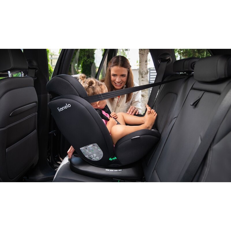 Lionelo - Scaun auto Bastiaan i-Size, 4 in 1, Protectie laterala, Cu spatar inclinabil in 4 pozitii, Cu tetiera reglabila in 7 pozitii, Rotire 360 grade, Top Tether, 0-36 Kg, 40-150 cm, Cu Isofix, Conform cu standardul european de securitate ECE R129/03,