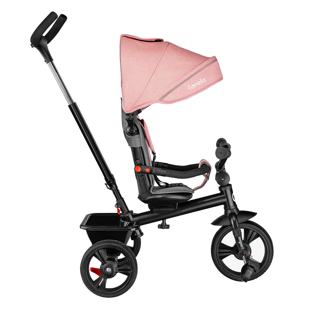 Lionelo - Tricicleta multifunctionala cu sezut reversibil, pliabila, Haari, Bubblegum