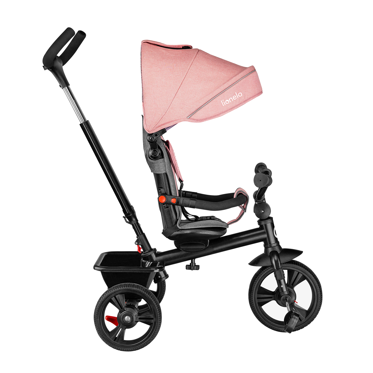 Lionelo - Tricicleta multifunctionala cu sezut reversibil, pliabila, Haari, Bubblegum