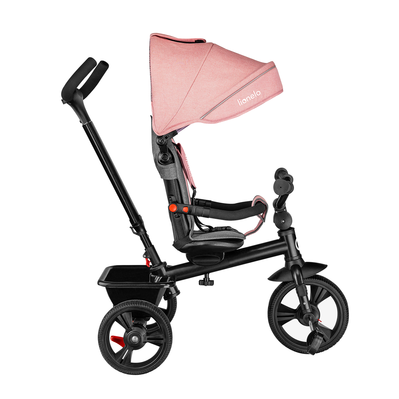Lionelo - Tricicleta multifunctionala cu sezut reversibil, pliabila, Haari, Bubblegum