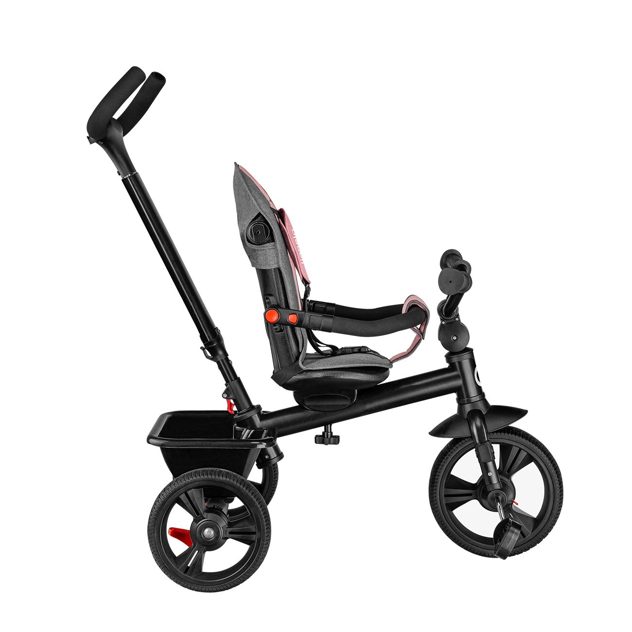 Lionelo - Tricicleta multifunctionala cu sezut reversibil, pliabila, Haari, Bubblegum