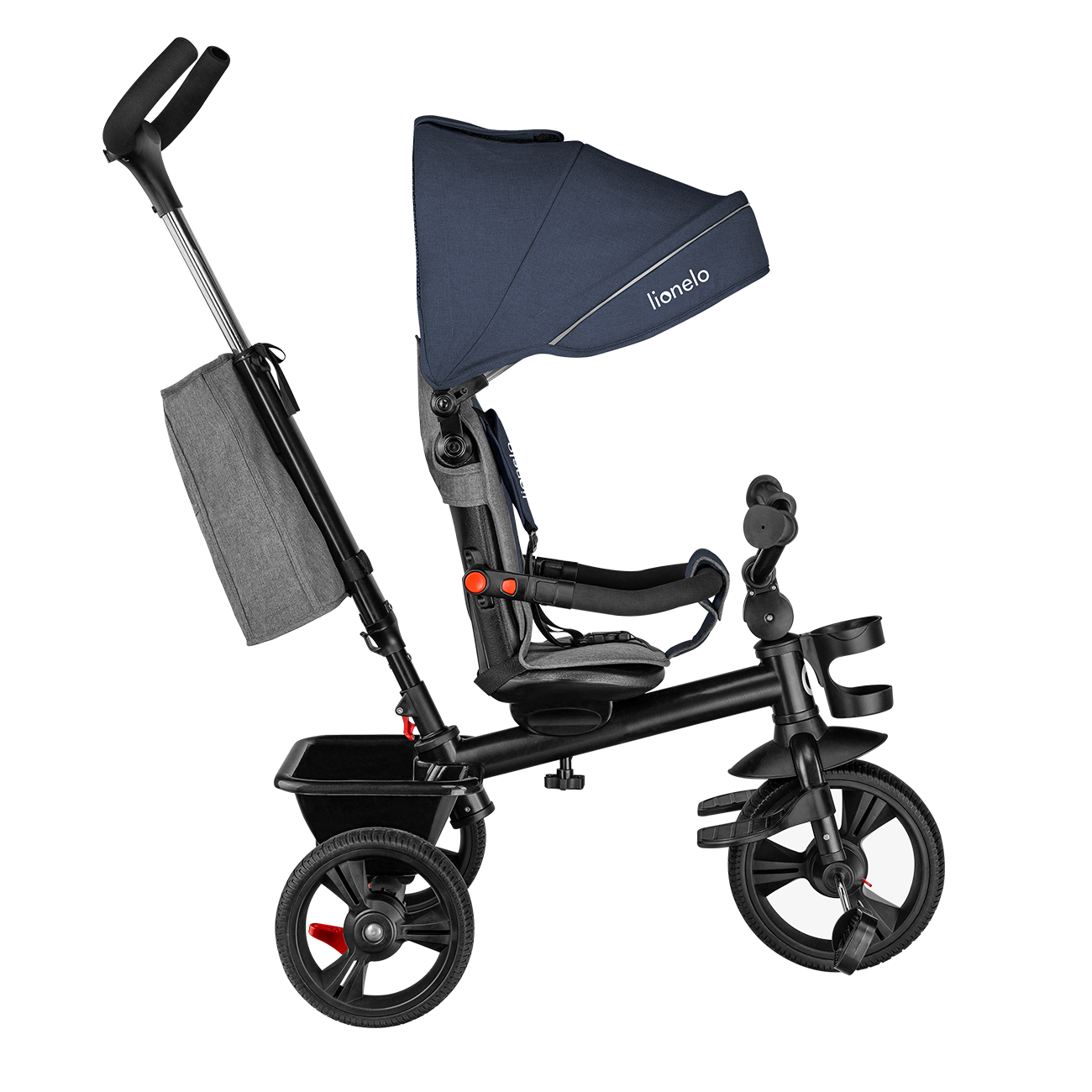 Lionelo - Tricicleta multifunctionala cu sezut reversibil, pliabila, Haari, Jeans