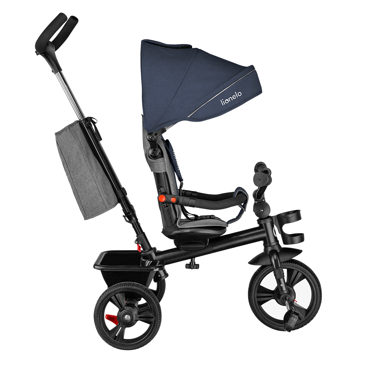 Lionelo - Tricicleta multifunctionala cu sezut reversibil, pliabila, Haari, Jeans
