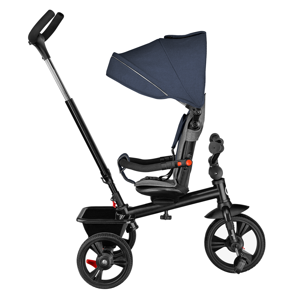 Lionelo - Tricicleta multifunctionala cu sezut reversibil, pliabila, Haari, Jeans
