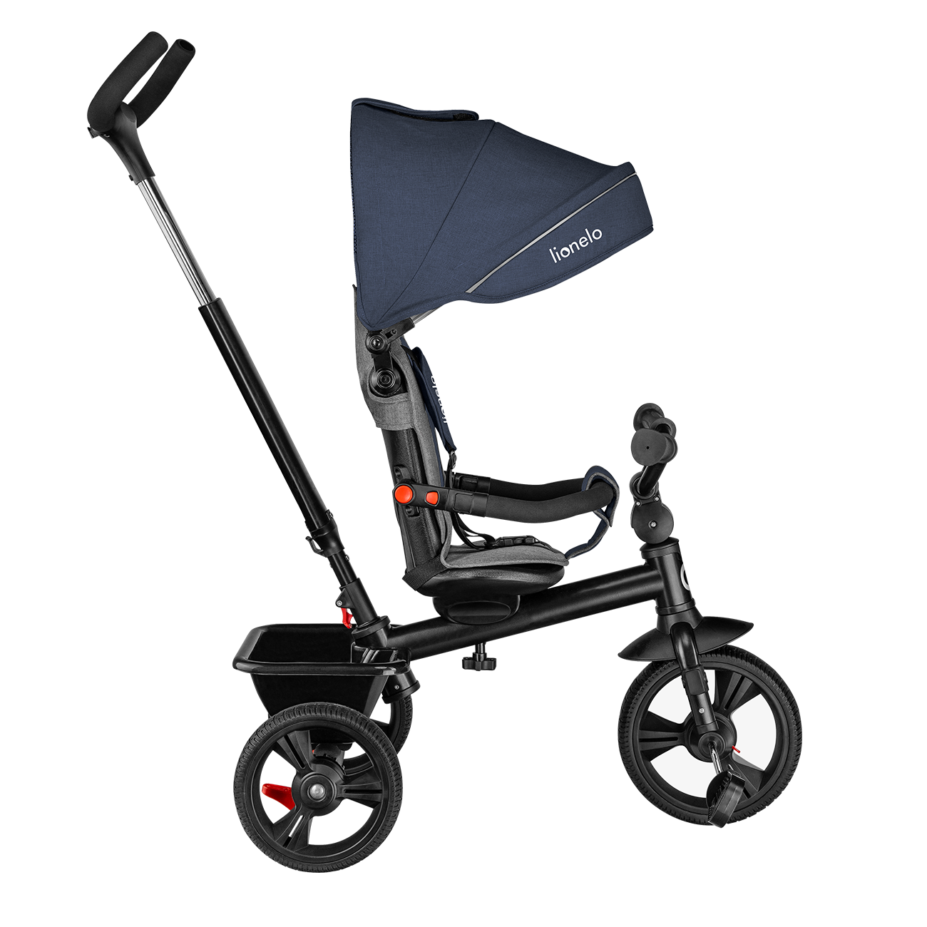 Lionelo - Tricicleta multifunctionala cu sezut reversibil, pliabila, Haari, Jeans