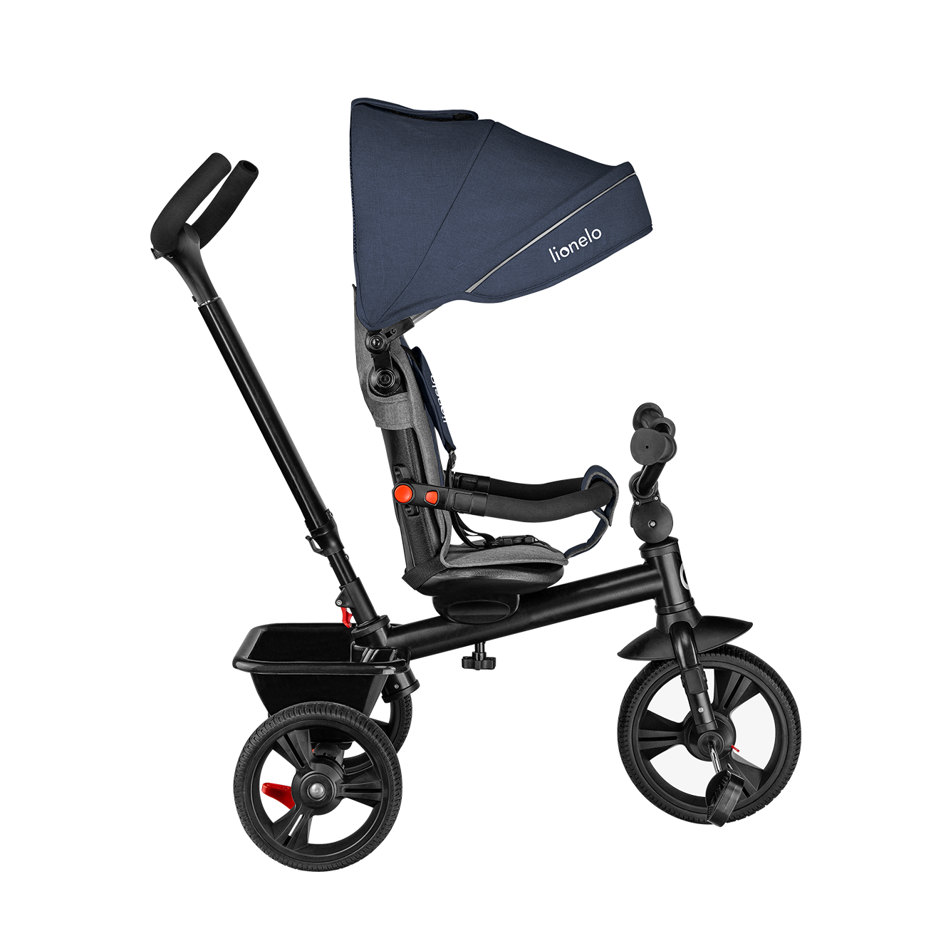 Lionelo - Tricicleta multifunctionala cu sezut reversibil, pliabila, Haari, Jeans
