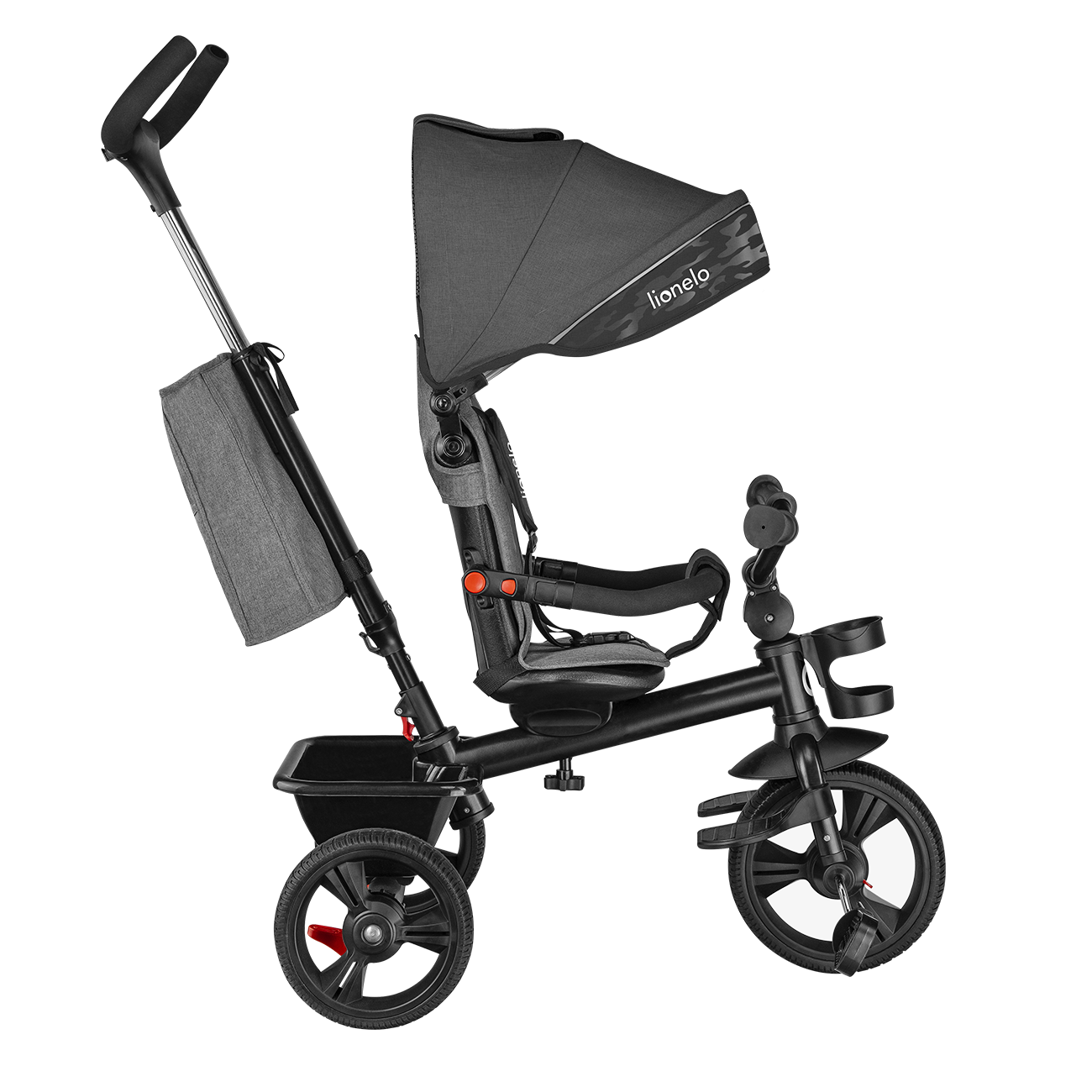 Lionelo - Tricicleta multifunctionala cu sezut reversibil, pliabila, Haari, Stone Grey