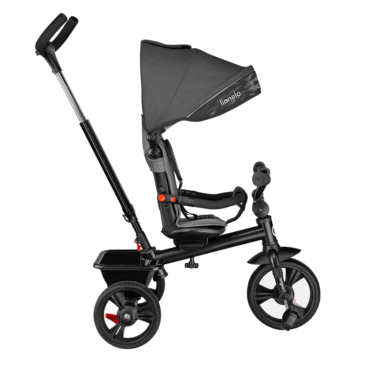 Lionelo - Tricicleta multifunctionala cu sezut reversibil, pliabila, Haari, Stone Grey