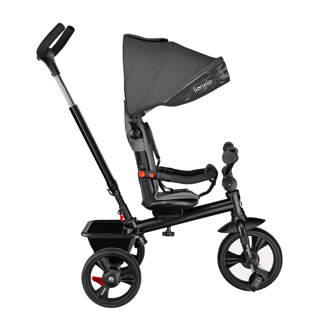 Lionelo - Tricicleta multifunctionala cu sezut reversibil, pliabila, Haari, Stone Grey