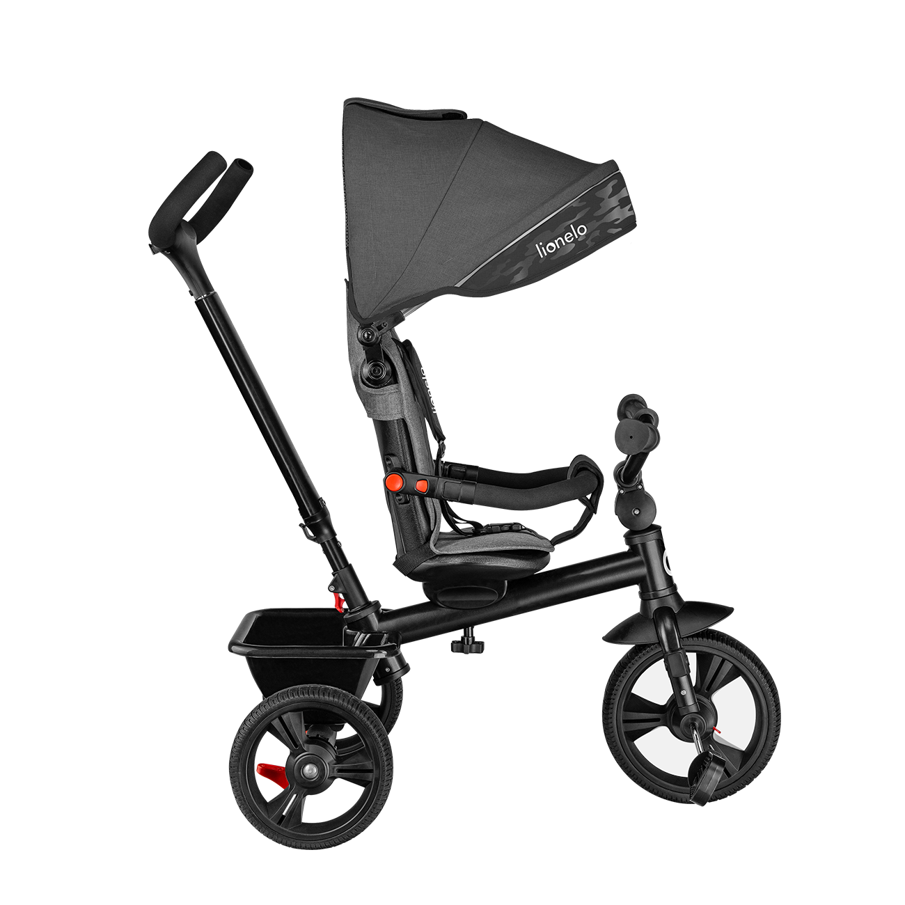 Lionelo - Tricicleta multifunctionala cu sezut reversibil, pliabila, Haari, Stone Grey