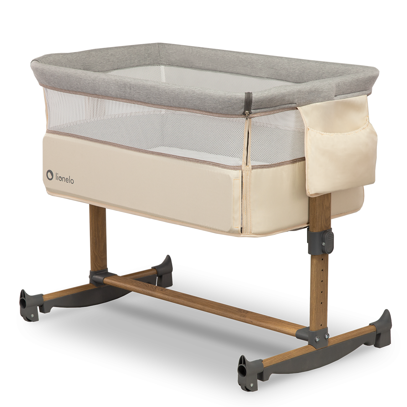 Lionelo - Patut Co-Sleeper cu balansare, Leonie, Grey Sand
