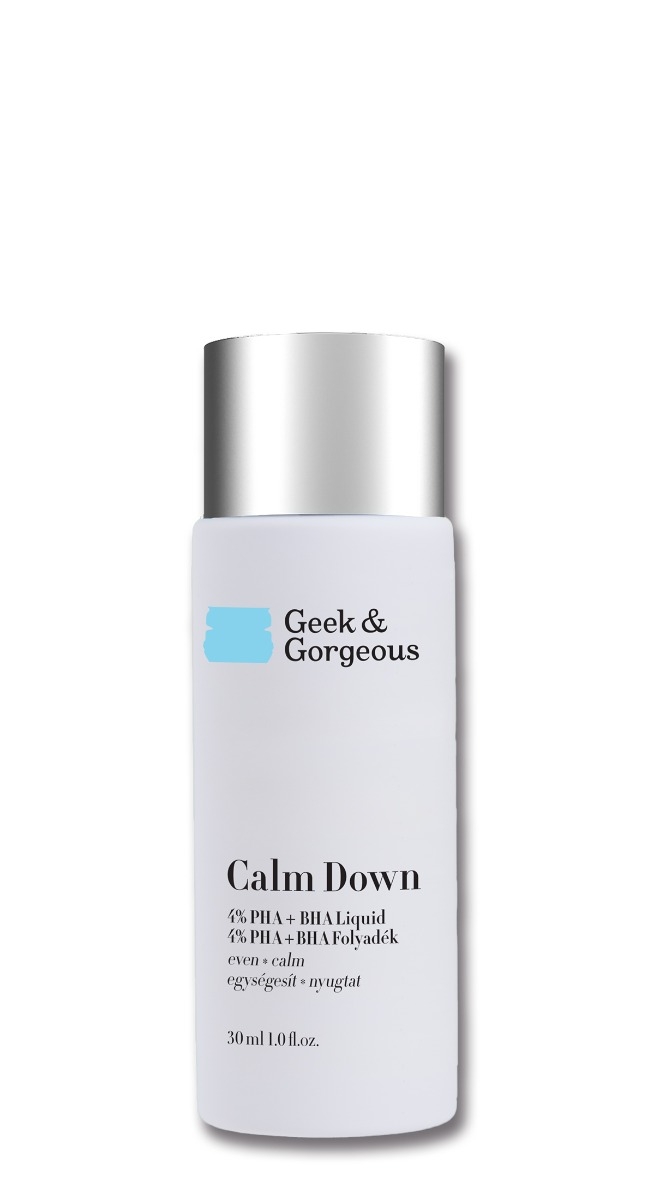 Lotiune exfolianta PHA+BHA 4% Calm Down, 30ml, Geek&Gorgeous