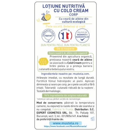 Lotiune nutritiva cu Cold Cream, 200 ml, Mustela