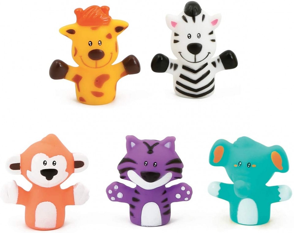 LUDI Set 5 marionete deget „SAFARI ANIMALS”