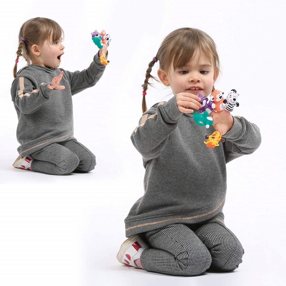 LUDI Set 5 marionete deget „SAFARI ANIMALS”