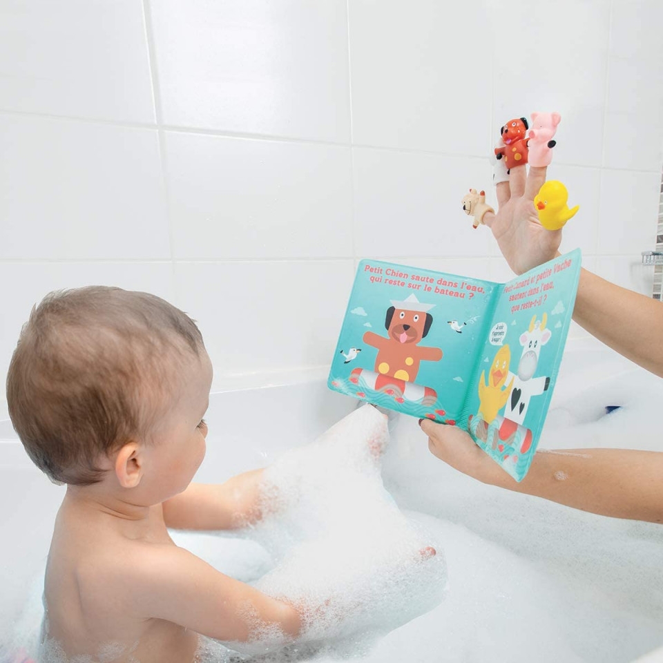 LUDI Set de baie carte si marionete pentru degete