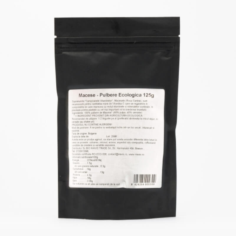 Macese pulbere ecologica, 125 g, Niavis