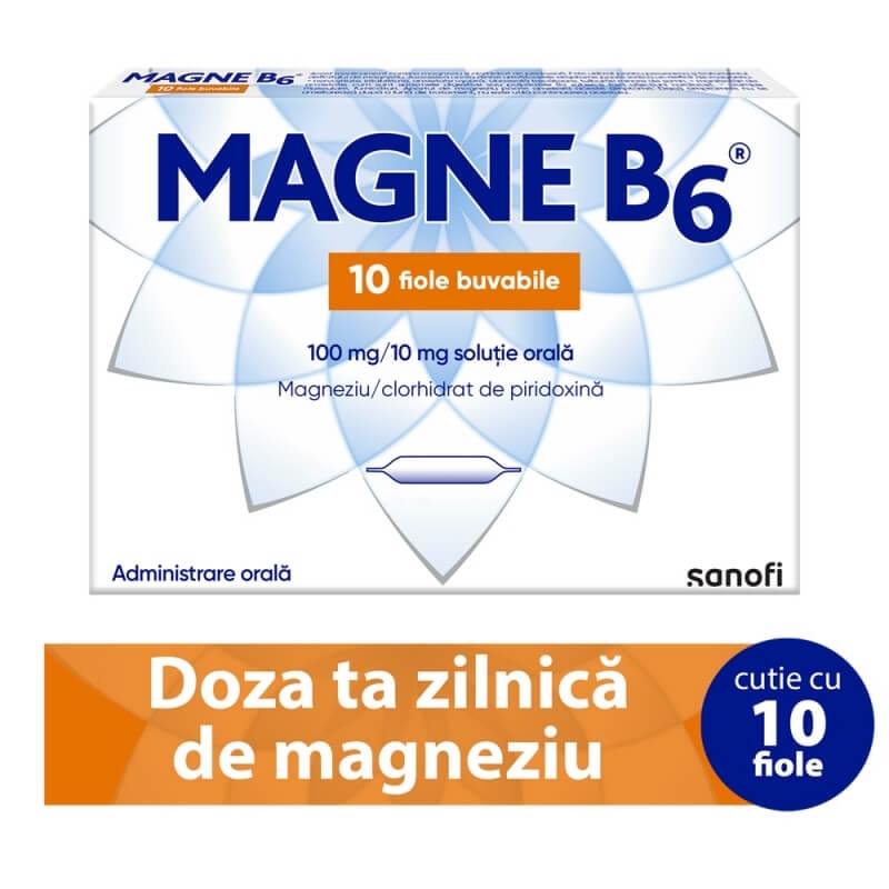Magne B6, 100 mg/10 mg, 10 fiole, Sanofi