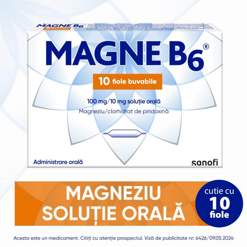 Magne B6, 100 mg/10 mg, 10 fiole, Sanofi