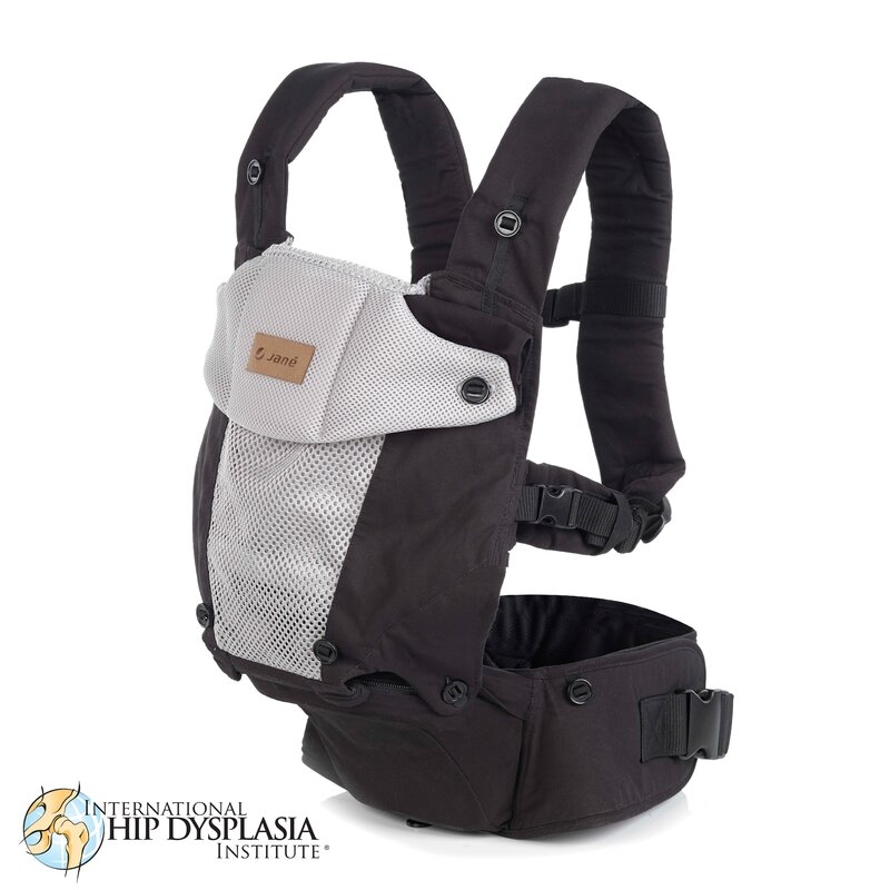 Marsupiu bebe, Jane, Revolution, Ergonomic, De la nastere pana la 22 Kg, Bumbac 100%, Cu multiple pozitii de purtare, Cu scaunel la baza, Shadow