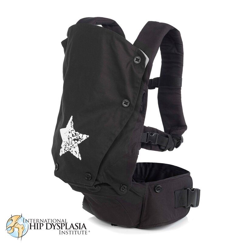 Marsupiu bebe, Jane, Revolution, Ergonomic, De la nastere pana la 22 Kg, Bumbac 100%, Cu multiple pozitii de purtare, Cu scaunel la baza, Shadow