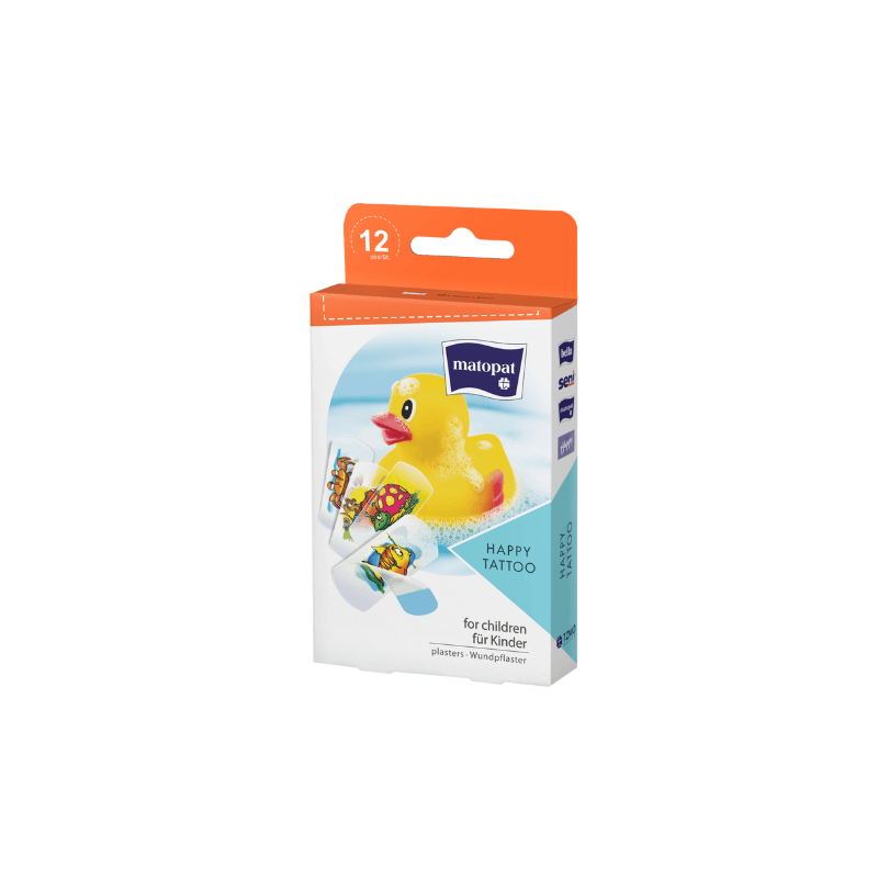 Plasturi pentru copii Happy Tattoo, 12 bucati, Matopat