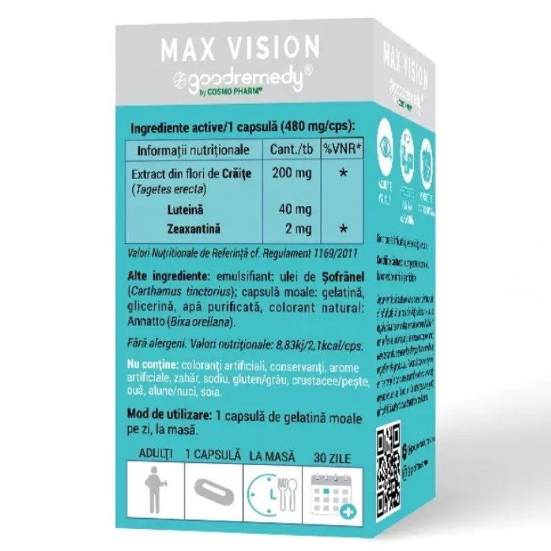 Max Vision Good Remedy, 30 capsule, Cosmo Pharm