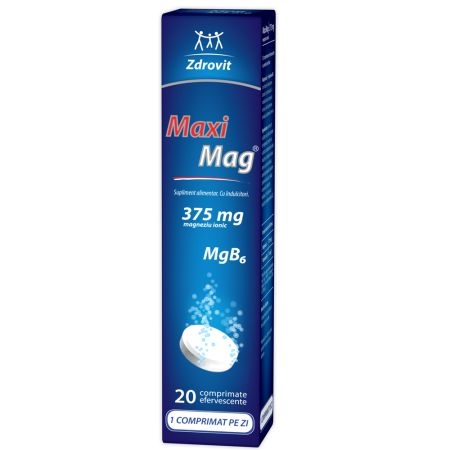 MaxiMag, 375 mg, 20 comprimate efervescente, Zdrovit MaxiMag, 375 mg, 20 comprimate efervescente, Zdrovit