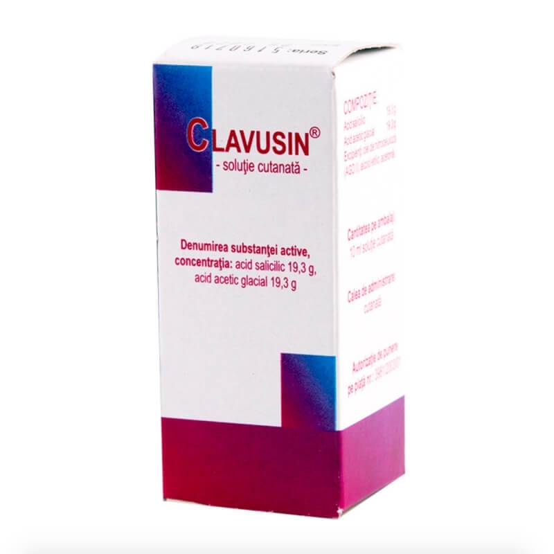 Clavusin solutie cutanata, 175,6 mg /175,6 mg/ ml, 10 ml, Meduman Viseu Clavusin solutie cutanata, 175,6 mg /175,6 mg/ ml, 10 ml, Meduman Viseu