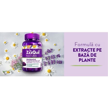 Melatonina, 60 jeleuri, ZzzQuil Natura Melatonina, 60 jeleuri, ZzzQuil Natura