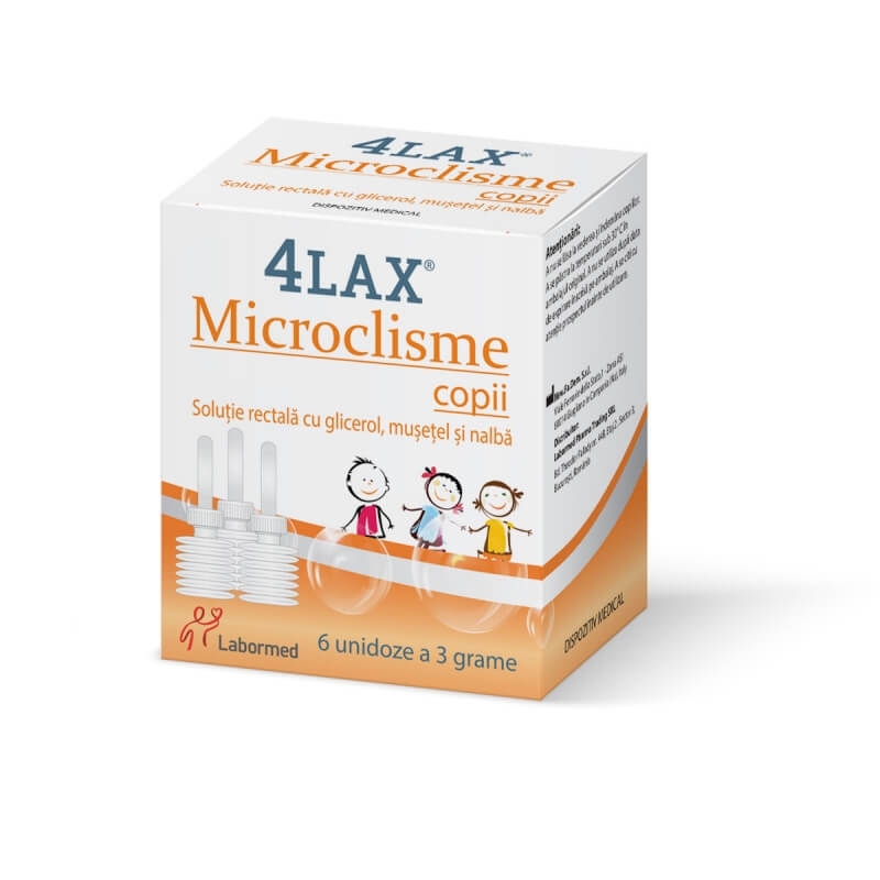 Microclisme copii 4Lax, 6 unidoze 3 g, Labormed 