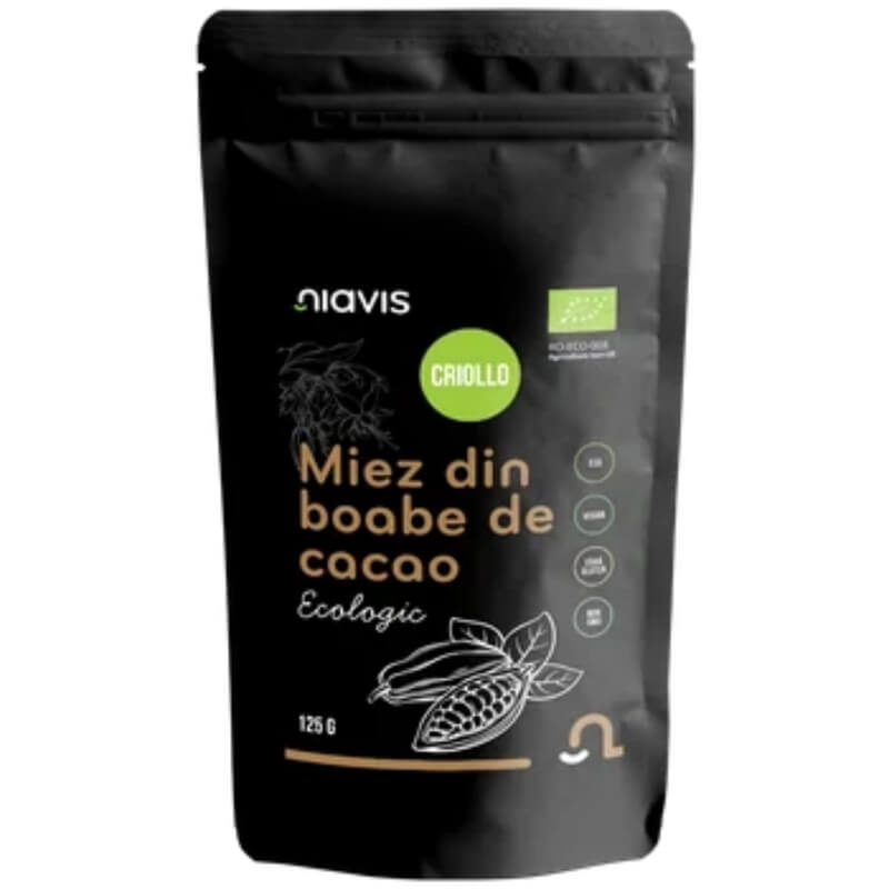 Miez din boabe de cacao ecologice 125 g, Niavis