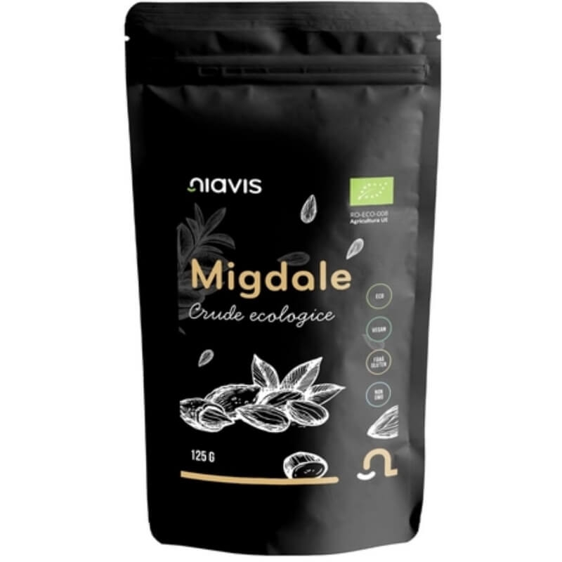 Migdale crude ecologice, 125 g, Niavis