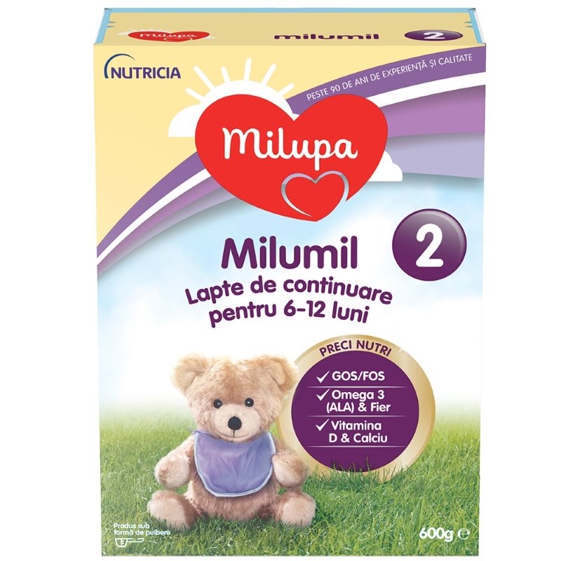 Milumil 2 lapte praf pentru copii 6-12 luni, 600g, Milupa