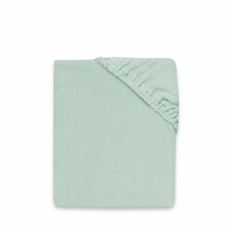 MimiNu - Cearceaf cu elastic, Pentru pat 160x80 cm, Din terry, Material certificat Oeko Tex Standard 100, Cold Mint