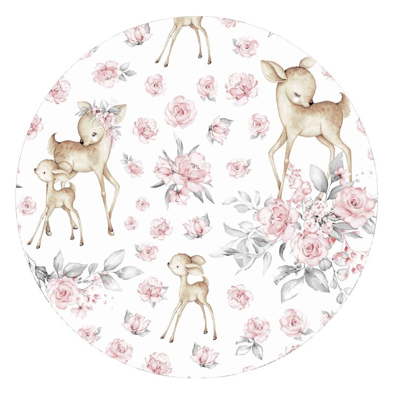 MimiNu - Cearceaf cu elastic pentru patut co-sleeper, Luna, Dimensiune 84.5 x 50.5 cm, Din bumbac certificat Oeko Tex Standard 100, Sweet Deer Pink
