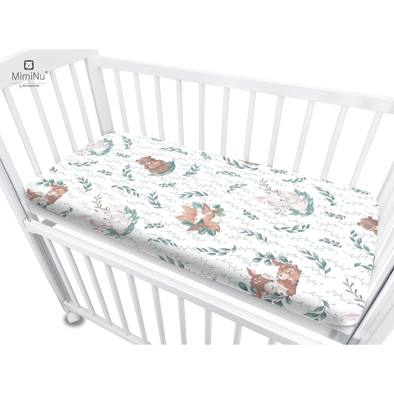 MimiNu - Cearceaf cu elastic pentru patut co-sleeper, Vera, Dimensiune 89 x 51 cm, Din bumbac certificat Oeko Tex Standard 100, Lulu Natural