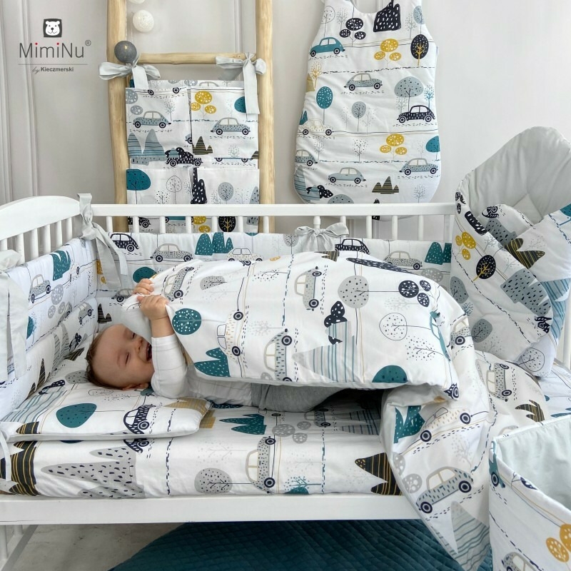 Miminu - Cearceaf cu elastic pentru patut leagan sau patut co-sleeper, Dimensiune 90x40 cm, Din bumbac certificat Oeko Tex Standard 100, Childrens Journey Grey