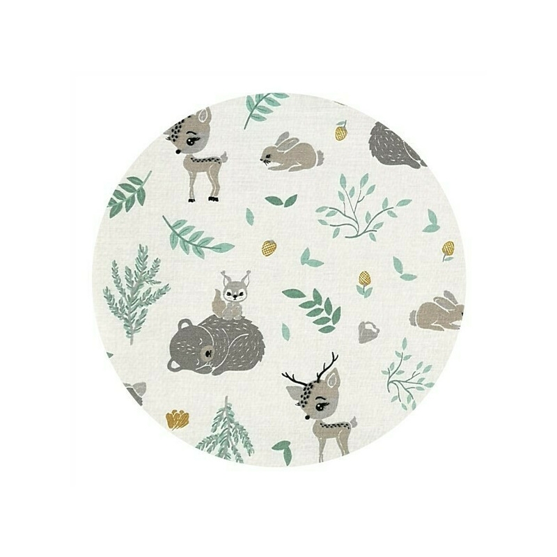 MimiNu - Halat de baie cu urechi 2 - 5 ani, Moale, Cu buzunare, Cu cordon, Din bumbac si thermo fleece, Materiale certificate Oeko Tex Standard 100, Forest Friends Mint