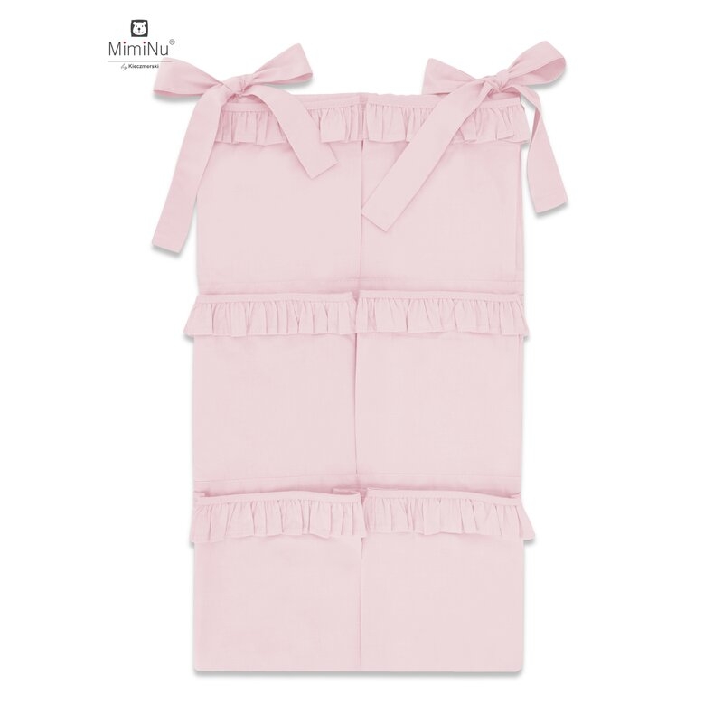 MimiNu - Organizator pentru patut, 6 compartimente, Cu volanase, Colectia Royal, Powder Pink