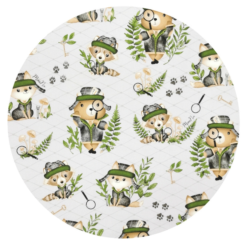 MimiNu - Perna bebelusi Ursulet, Multifunctionala, Cu doua fete, Tesatura pufoasa minky si bumbac, Materiale certificate Oeko Tex Standard 100, Design, Minky Detective Natural